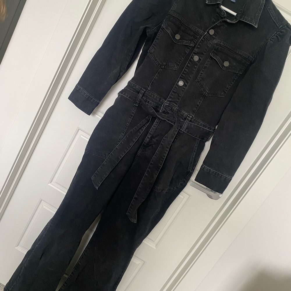 GAP Charcoal Denim button up jumpsuit
